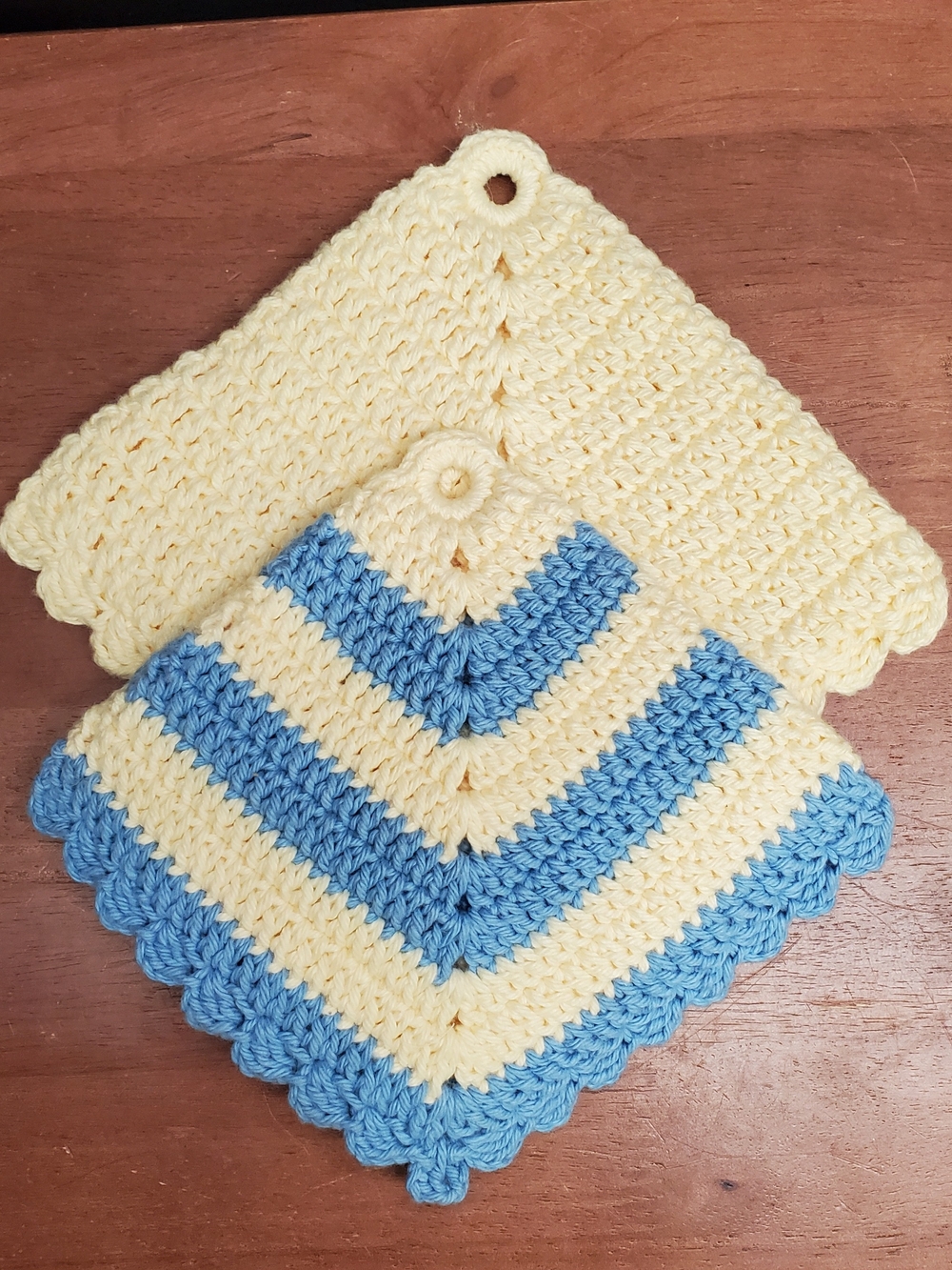 Handmade Granny Core Double Crochet Cotton Potholders Hot Pads Trivet